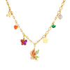 Wholesale Stainless Steel Insect Pattern Enamel Color Rhinestone Pendant Necklace With Electroplating For Women