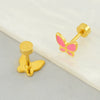 Wholesale Stainless Steel Insect Pattern Stud Earrings For Women With Electroplating Treatment Fashion Style