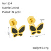 Wholesale Stainless Steel Insect Pattern Stud Earrings For Women With Electroplating Treatment Fashion Style