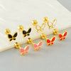 Wholesale Stainless Steel Insect Pattern Stud Earrings For Women With Electroplating Treatment Fashion Style
