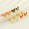 Wholesale Stainless Steel Insect Pattern Stud Earrings For Women With Electroplating Treatment Fashion Style