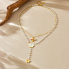 Wholesale Stainless Steel Insectshaped Fashion Retro Pendant Collarbone Necklace With Electroplating