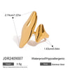 Wholesale Stainless Steel Irregular Adjustable Opening Ring With Geometric Design And Electroplating For Women