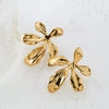 Wholesale Stainless Steel Irregular Flower Earrings With Vacuum Plating For Women Sweet Style