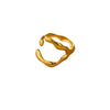 Wholesale Stainless Steel Irregular Geometric Shaped Opening Ring And Bracelet With Electroplating For Women