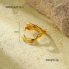 Wholesale Stainless Steel Irregular Geometric Shaped Opening Ring And Bracelet With Electroplating For Women