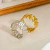 Wholesale Stainless Steel Irregular Love Ring With Heart Shape Bow Tie Geometric Pattern Electroplated For Women