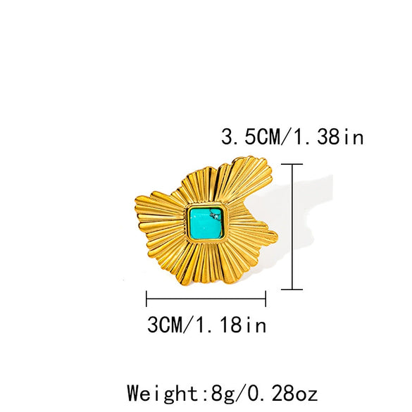 Wholesale Stainless Steel Irregular Ruffled Niche Light Luxury Plants And Flowers Style Electroplated Earrings