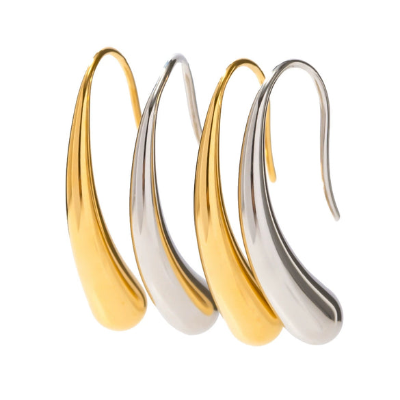 Wholesale Stainless Steel Irregular Water Drop Earrings With Geometric Design And Electroplating For Women