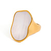 Wholesale Stainless Steel Irregular White Ring With Geometric Pattern And Electroplating For Women