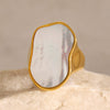 Wholesale Stainless Steel Irregular White Ring With Geometric Pattern And Electroplating For Women