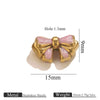 Wholesale Stainless Steel Jewelry Accessories Dripping Oil Bow Pendant For Bracelet