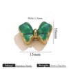 Wholesale Stainless Steel Jewelry Accessories Dripping Oil Bow Pendant For Bracelet