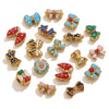Wholesale Stainless Steel Jewelry Accessories Dripping Oil Bow Pendant For Bracelet