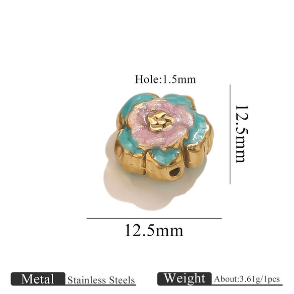 Wholesale Stainless Steel Jewelry Accessories Dripping Oil Bow Pendant For Bracelet