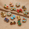 Wholesale Stainless Steel Jewelry Accessories Dripping Oil Bow Pendant For Bracelet