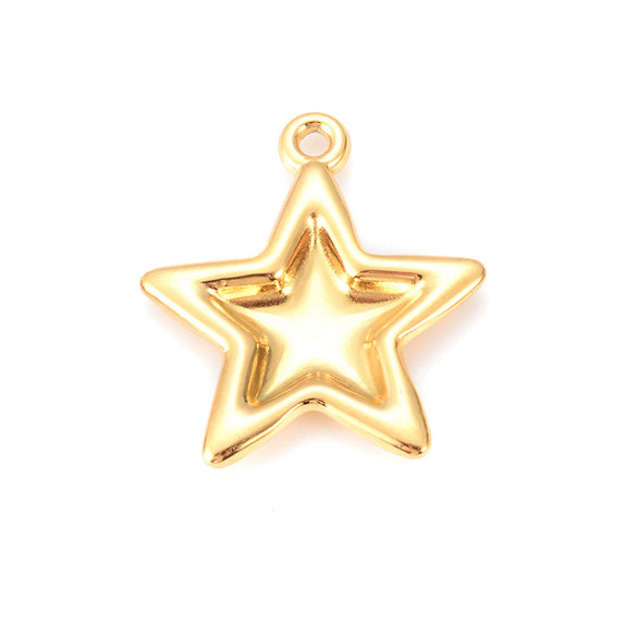 Wholesale Stainless Steel Jewelry Accessories Fivepointed Star Electroplated Pendant For Necklace And Earrings