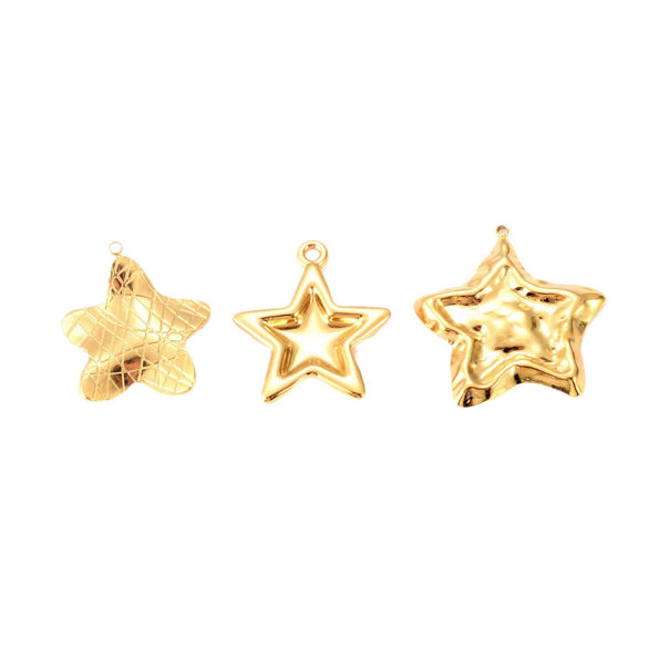 Wholesale Stainless Steel Jewelry Accessories Fivepointed Star Electroplated Pendant For Necklace And Earrings