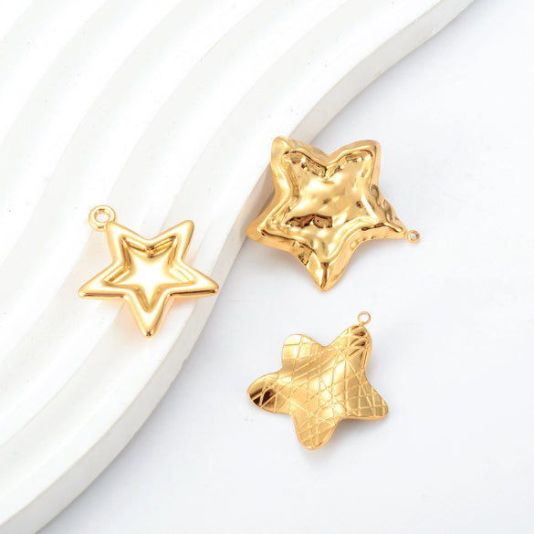 Wholesale Stainless Steel Jewelry Accessories Fivepointed Star Electroplated Pendant For Necklace And Earrings