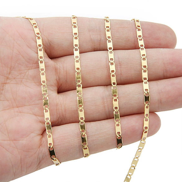 Wholesale Stainless Steel Jewelry Accessories Japanese Chain 18K Gold Plated Vacuum Plated Semifinished Necklace And Bracelet Chain