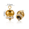 Wholesale Stainless Steel Jewelry Christmas Decoration Metal Small Bell And Peach Heart Pendant For Diy Titanium Steel Bracelet Electroplated Waterproof