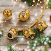 Wholesale Stainless Steel Jewelry Christmas Decoration Metal Small Bell And Peach Heart Pendant For Diy Titanium Steel Bracelet Electroplated Waterproof