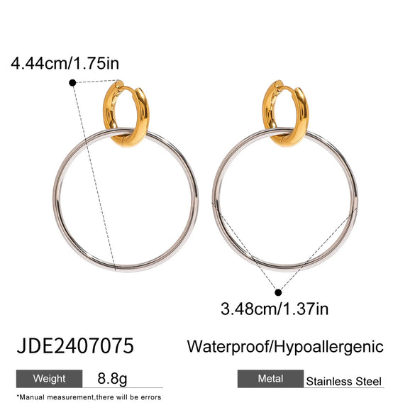 Wholesale Stainless Steel Jewelry Electroplated Geometric Ring And Earrings