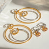 Wholesale Stainless Steel Jewelry Electroplated Geometric Ring And Earrings