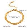 Wholesale Stainless Steel Jewelry Electroplated Geometric Style Blade Chain And Snake Chain Necklace And Bracelet
