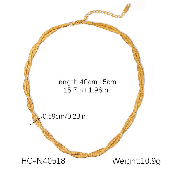 Wholesale Stainless Steel Jewelry Electroplated Geometric Style Blade Chain And Snake Chain Necklace And Bracelet