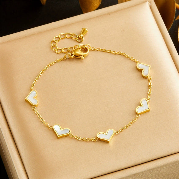 Wholesale Stainless Steel Jewelry Love Water Drops Bells Pattern Goldplated Bracelet Earrings Necklace Set For Women