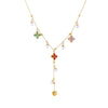Wholesale Stainless Steel Jewelry Necklace With Flower Rhombus Pendant Electroplating For Women