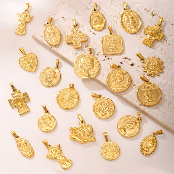 Wholesale Stainless Steel Jewelry Pendant Accessories With Geometric Styling And 18K Gold Electroplated Finish For Diy Collection