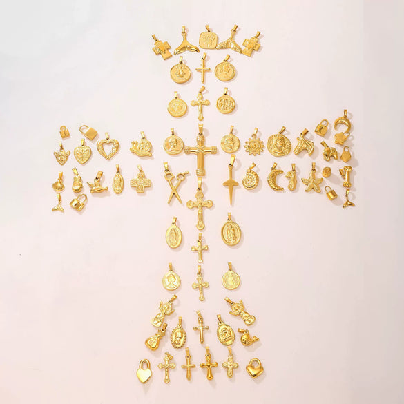 Wholesale Stainless Steel Jewelry Pendant Accessories With Geometric Styling And 18K Gold Electroplated Finish For Diy Collection