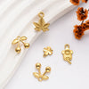 Wholesale Stainless Steel Jewelry Pendant With Sunflower Cherry Maple Leaf Lucky Grass Shapes And Electroplating Treatment