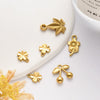 Wholesale Stainless Steel Jewelry Pendant With Sunflower Cherry Maple Leaf Lucky Grass Shapes And Electroplating Treatment