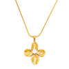 Wholesale Stainless Steel Jewelry Set For Women Retro Light Luxury Snake Bone Chain Petal Necklace Earrings Inlay Turquoise