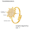 Wholesale Stainless Steel Jewelry Set With 5A Zircon Sunburst Design Electroplating For Women