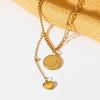 Wholesale Stainless Steel Jewelry Set With Bear Little Pig Small Animal Pattern For Women Electroplated Green Series