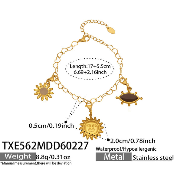 Wholesale Stainless Steel Jewelry Set With Cross Crown Roman Numerals Electroplated Necklaces And Bracelets For Women