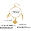 Wholesale Stainless Steel Jewelry Set With Cross Crown Roman Numerals Electroplated Necklaces And Bracelets For Women