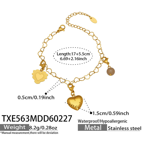 Wholesale Stainless Steel Jewelry Set With Cross Crown Roman Numerals Electroplated Necklaces And Bracelets For Women