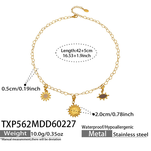 Wholesale Stainless Steel Jewelry Set With Cross Crown Roman Numerals Electroplated Necklaces And Bracelets For Women