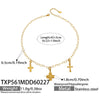 Wholesale Stainless Steel Jewelry Set With Cross Crown Roman Numerals Electroplated Necklaces And Bracelets For Women