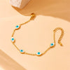 Wholesale Stainless Steel Jewelry Set With Electroplating Blue Eye Pattern Retro Fashion For Women Earrings Necklace Bracelet