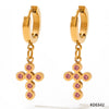 Wholesale Stainless Steel Jewelry Set With Love Shell Bracelet Snake Earrings Cuban Chain Zircon Necklace Electroplated For Women
