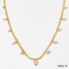 Wholesale Stainless Steel Jewelry Set With Love Shell Bracelet Snake Earrings Cuban Chain Zircon Necklace Electroplated For Women
