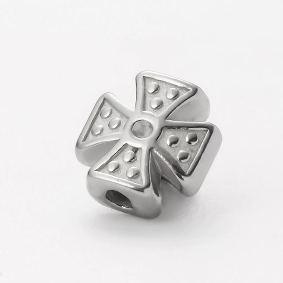 Wholesale Stainless Steel Jewelry Spacer Beads Accessories With Retro Cross Round Flower Conch Pattern And Colorpreserving Casting Electroplating Process