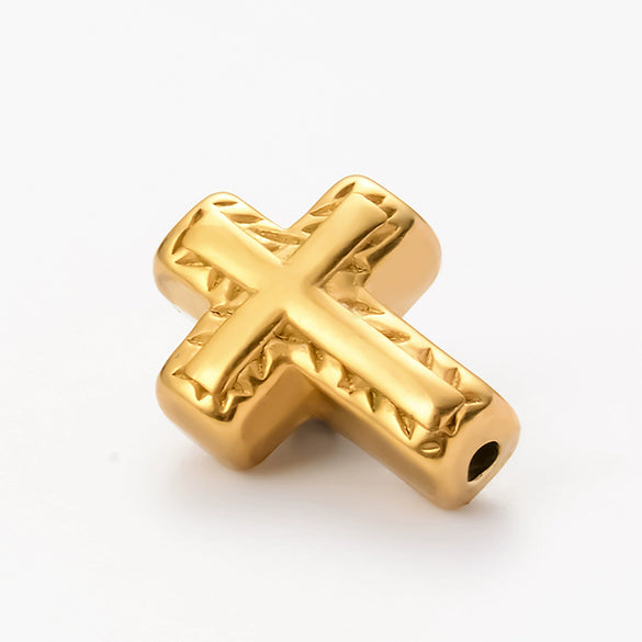 Wholesale Stainless Steel Jewelry Spacer Beads Accessories With Retro Cross Round Flower Conch Pattern And Colorpreserving Casting Electroplating Process
