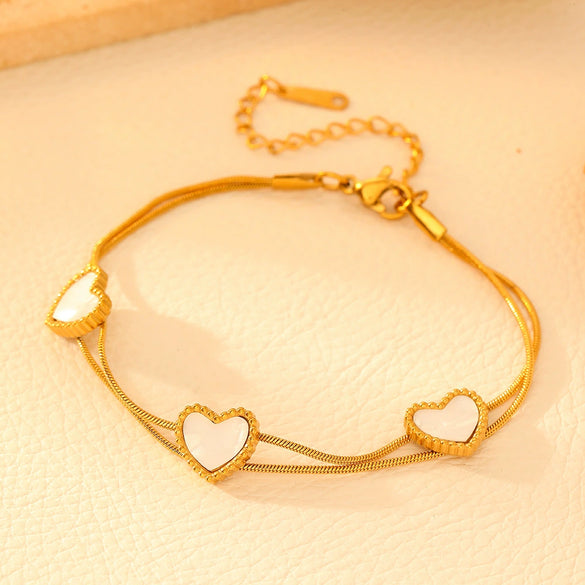 Wholesale Stainless Steel Jewelry Suit For Women With Love Water Drops Bell Patterns 18K Gold Plated